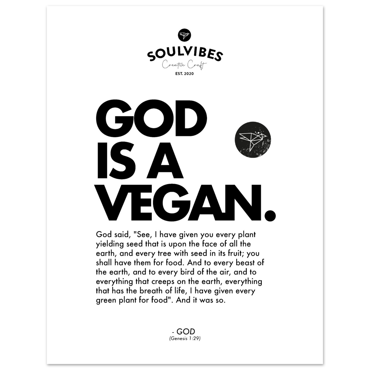 God is a Vegan Poster