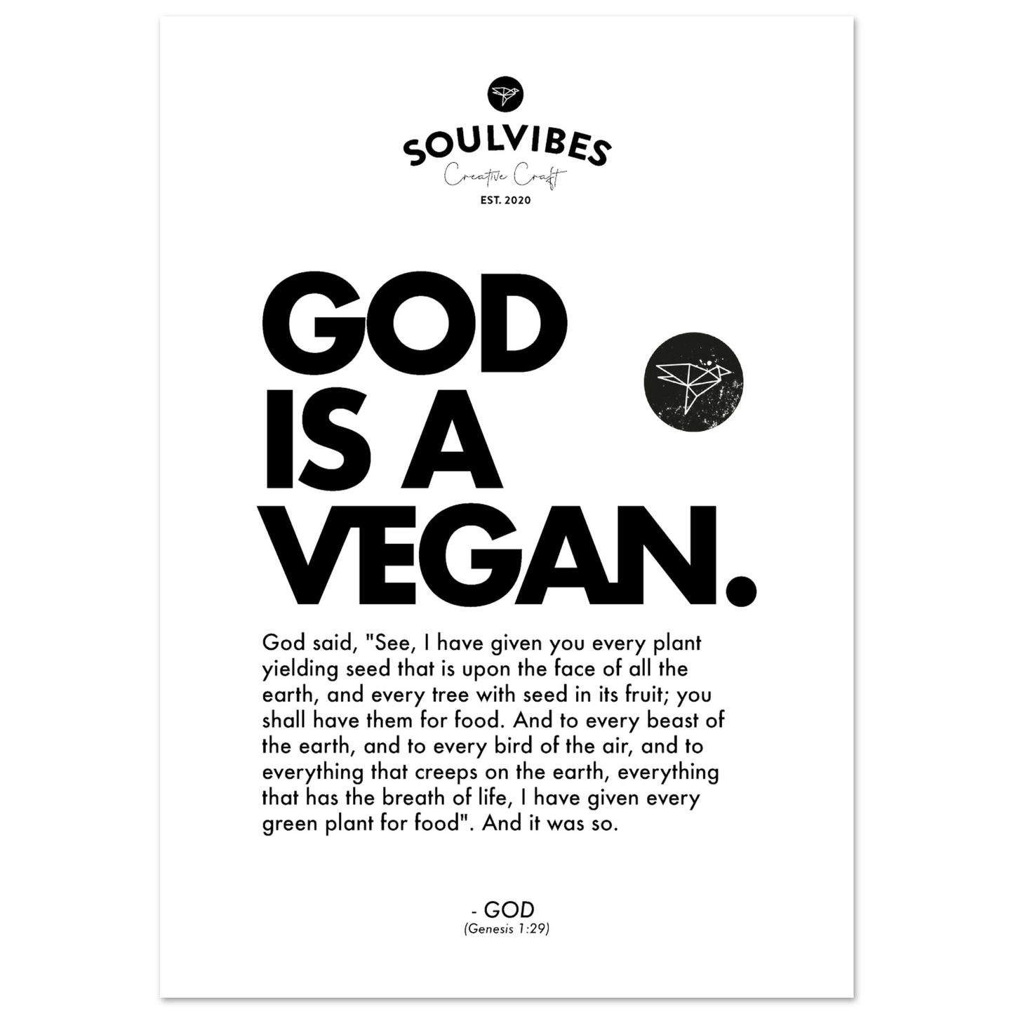 God is a Vegan Poster
