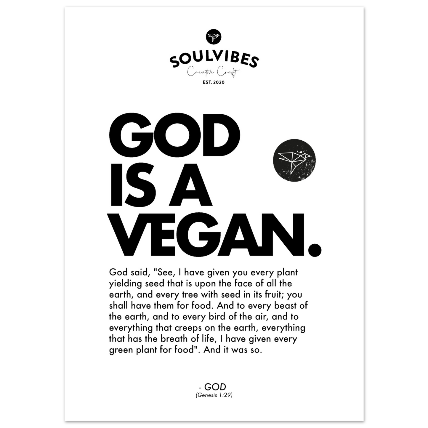 God is a Vegan Poster