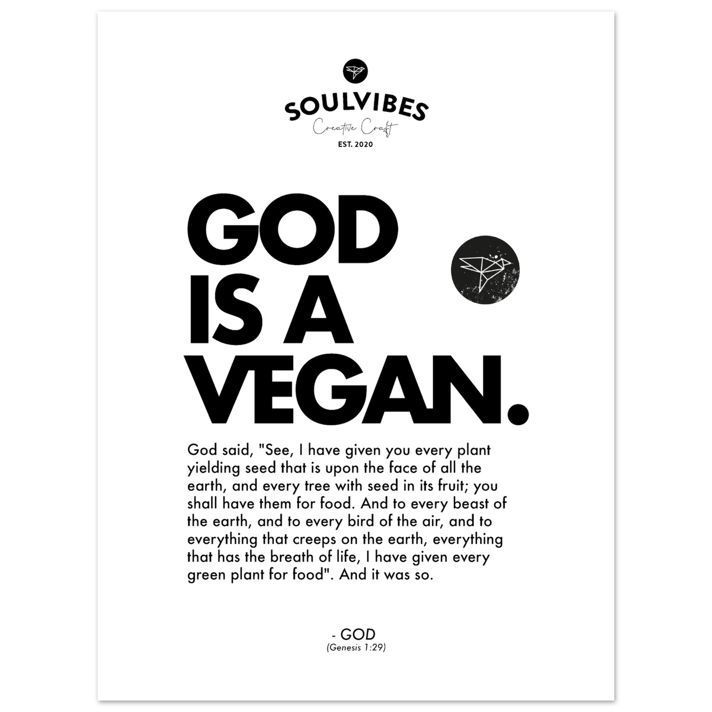God is a Vegan Poster