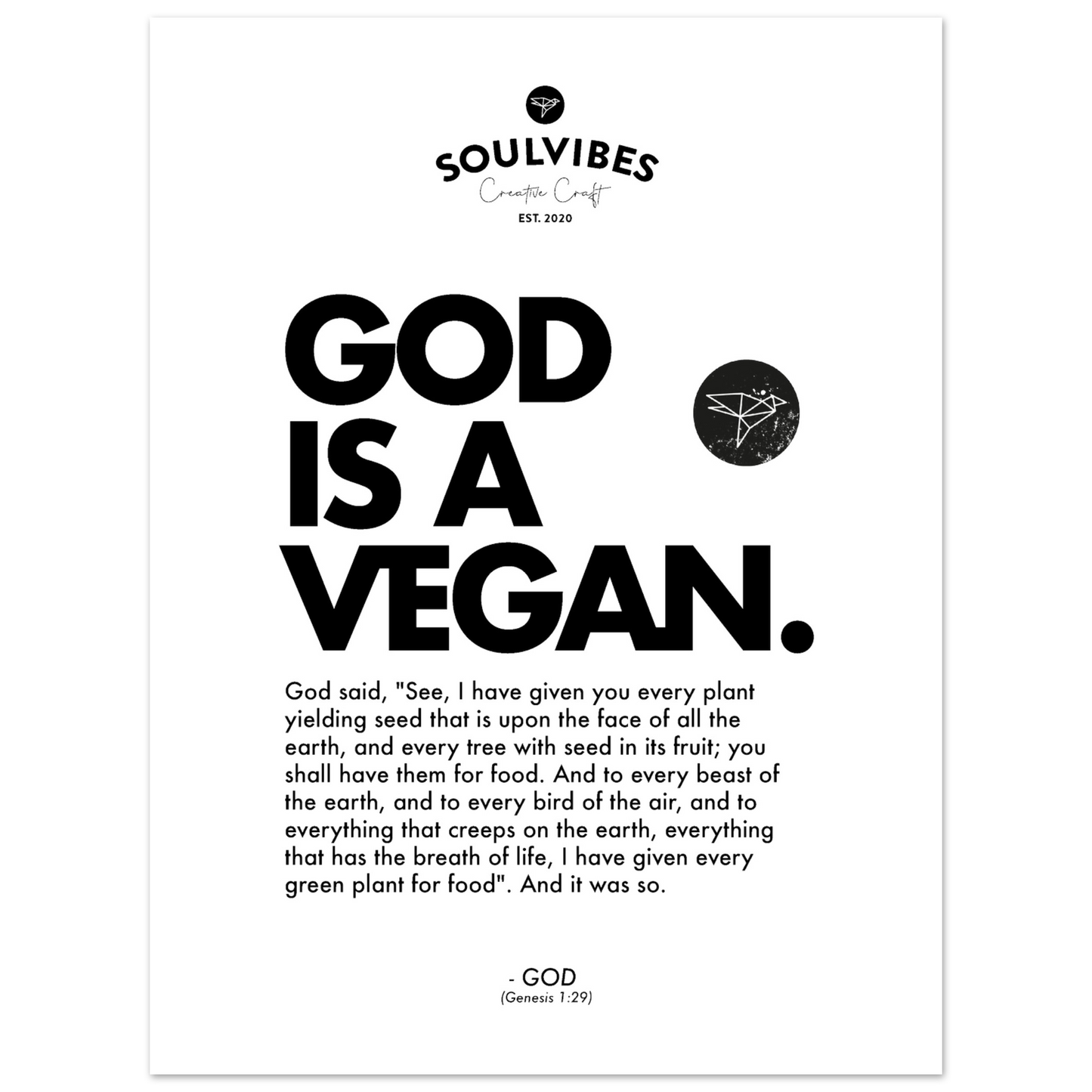 God is a Vegan Poster
