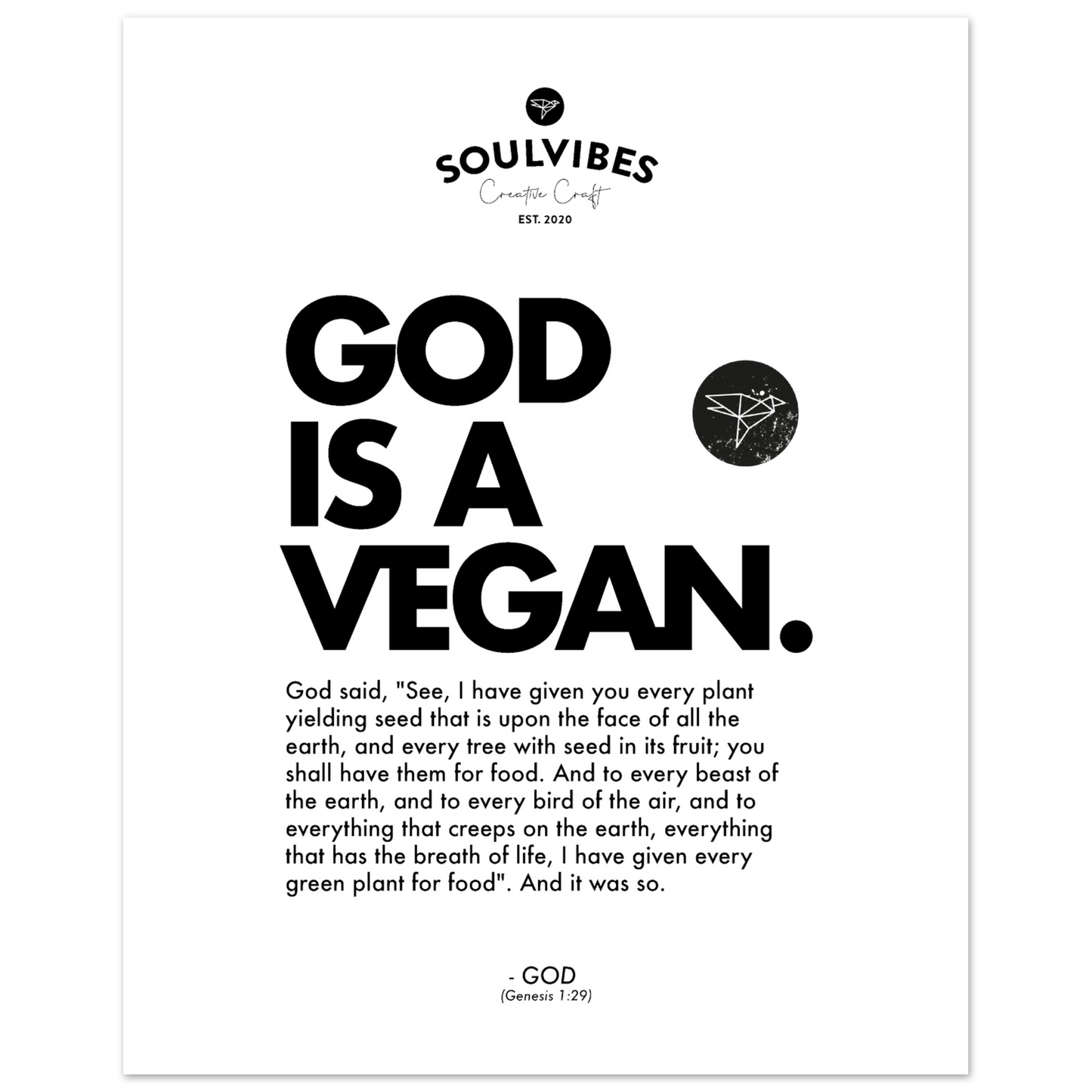 God is a Vegan Poster