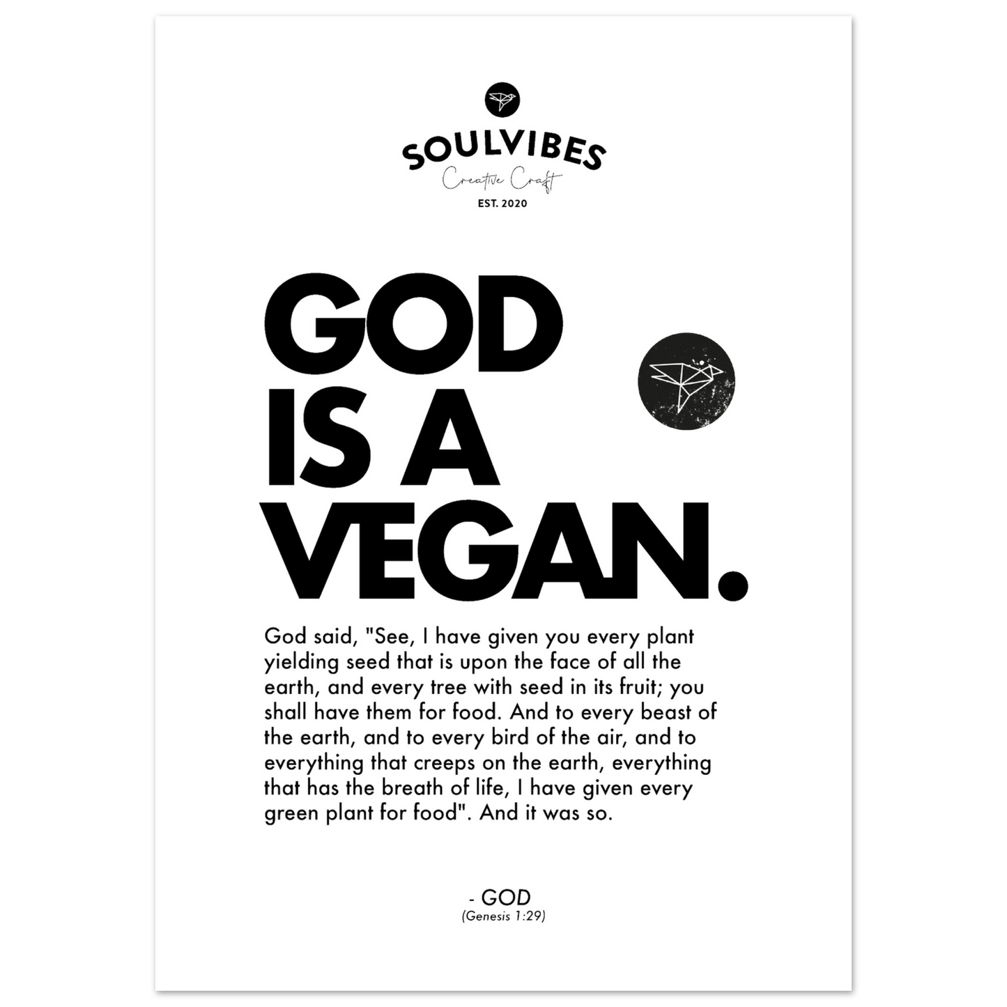 God is a Vegan Poster