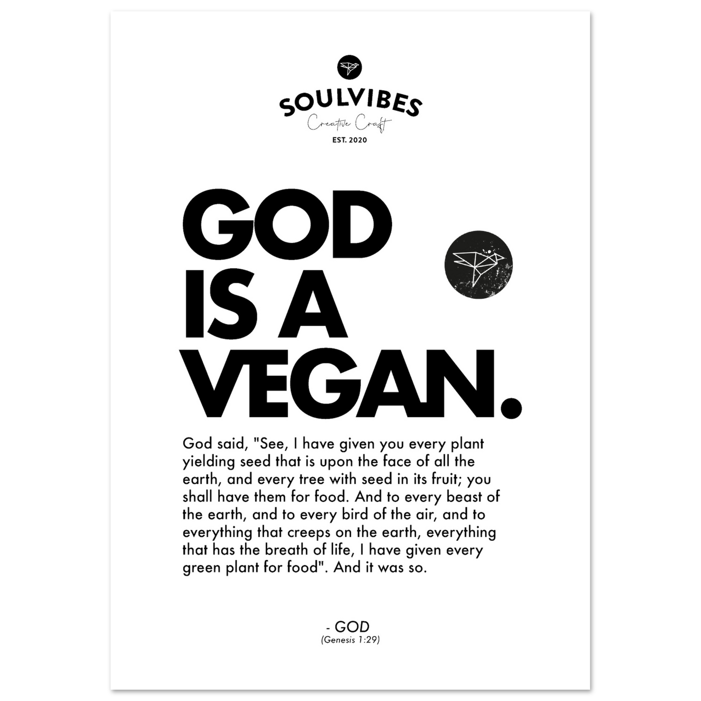 God is a Vegan Poster