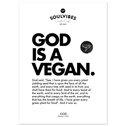 God is a Vegan Poster