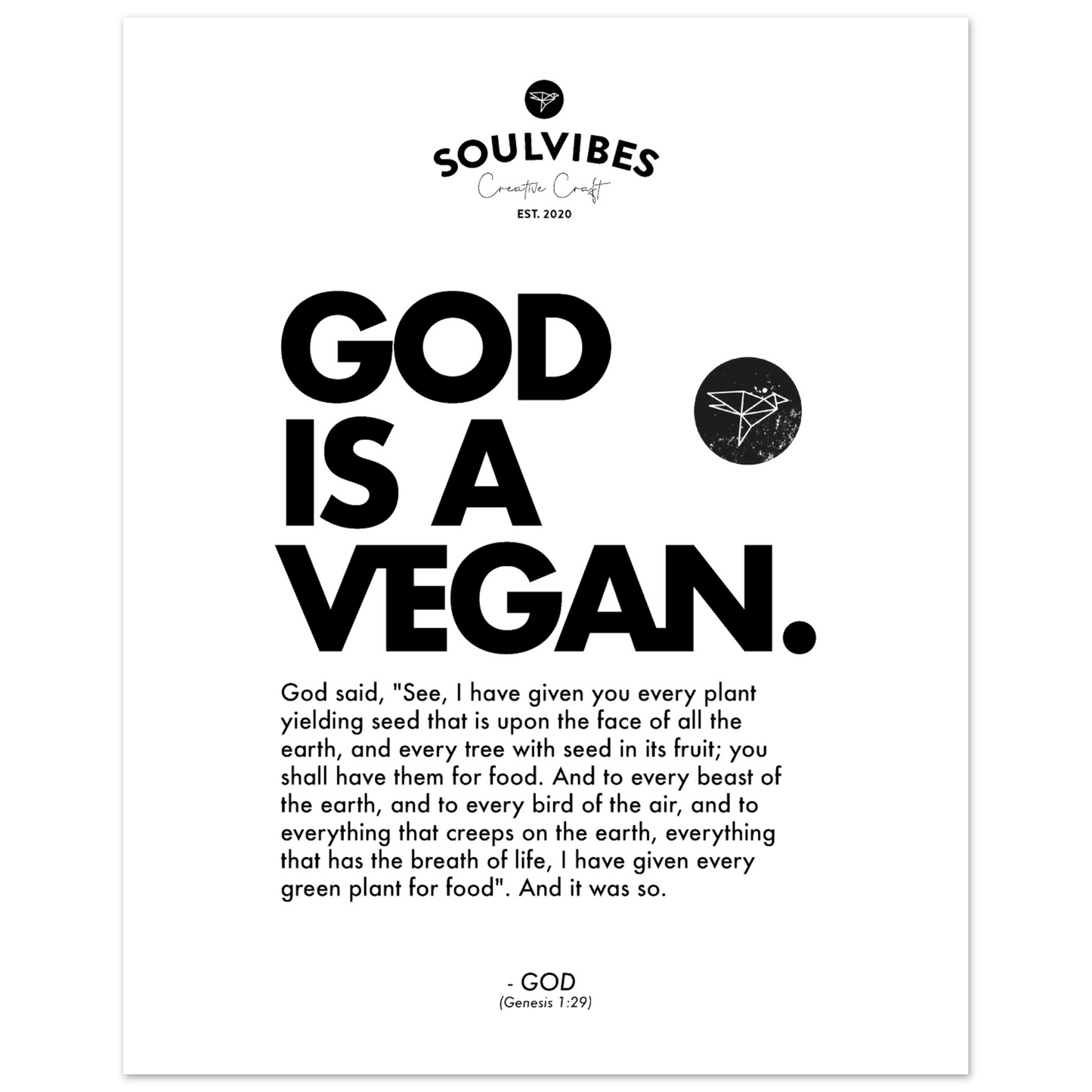God is a Vegan Poster